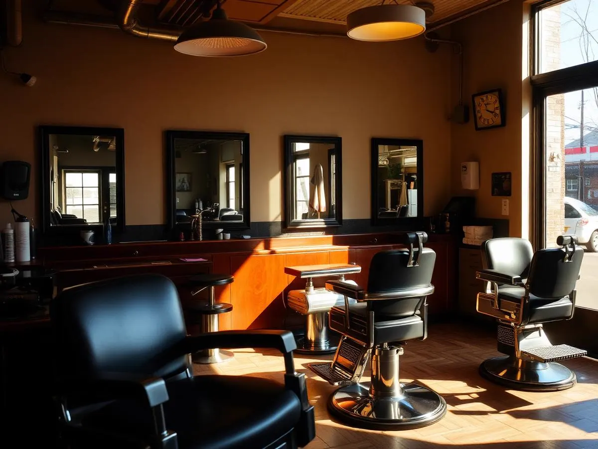The shop floor and barber chairs